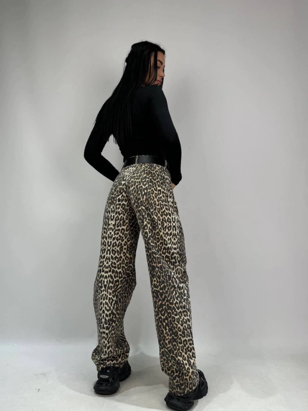 Leopar Desen Balon Pantolon