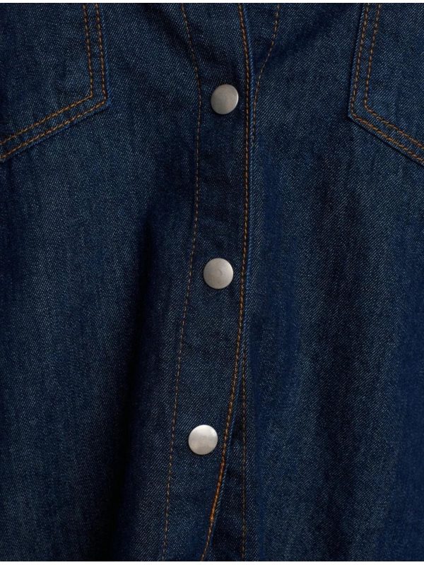 Rins Yıkama Oversize Gömlek