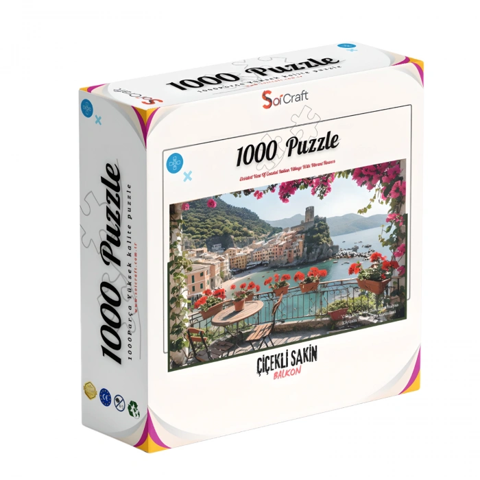 Maviye Açılan Pencere: Çiçekli Sakin Balkon