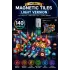 Orijinal Magnetic Tiles Light Version 140 Parça Işıklı Manyetik Lego - Magnetic Magical Işıklı Magnet - Ledli Mıknatıslı Lego
