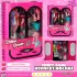 Cindy Doll Aksesuarlı Gardırop Pembe - Barbie Dolap - Barbie Giysi Dolabı - Barbie Gardırop - Gardrop