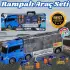 Rampalı Polis Tır Seti - Polis Taşıyıcı Tır - Kaydıraklı Kamyon - Araç Yol Seti - Tır Yol Seti - Oyuncak Araç Seti