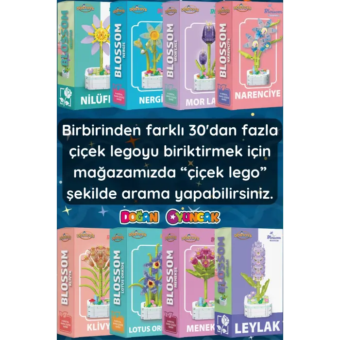 Mikro Blok Nar Çiçeği Çiçek Lego - Lego Setleri Mini Lego - Çiçek Lego - Blossom Çiçek Lego