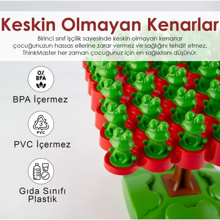 Kurbağa Denge Oyunu - Eğitici Oyuncak Kurbağa Ağacı Denge Oyunu - Strateji Oyunu
