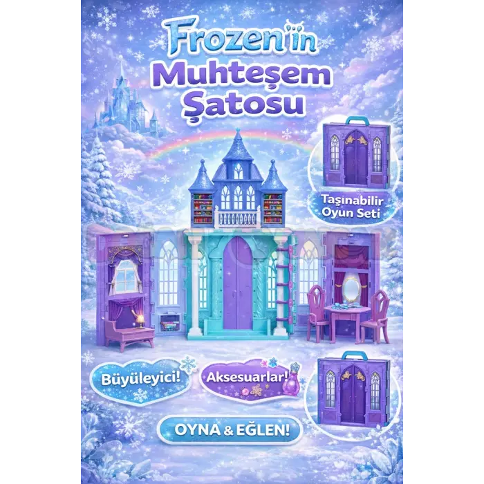 Frozennin Muhteşem Şatosu - Ev Oyuncak - Frozen Tatil Ev Seti - Frozen Ev Seti - Karlar Ülkesi Şatosu - Şato Ev Oyuncak Frozen Şato Seti