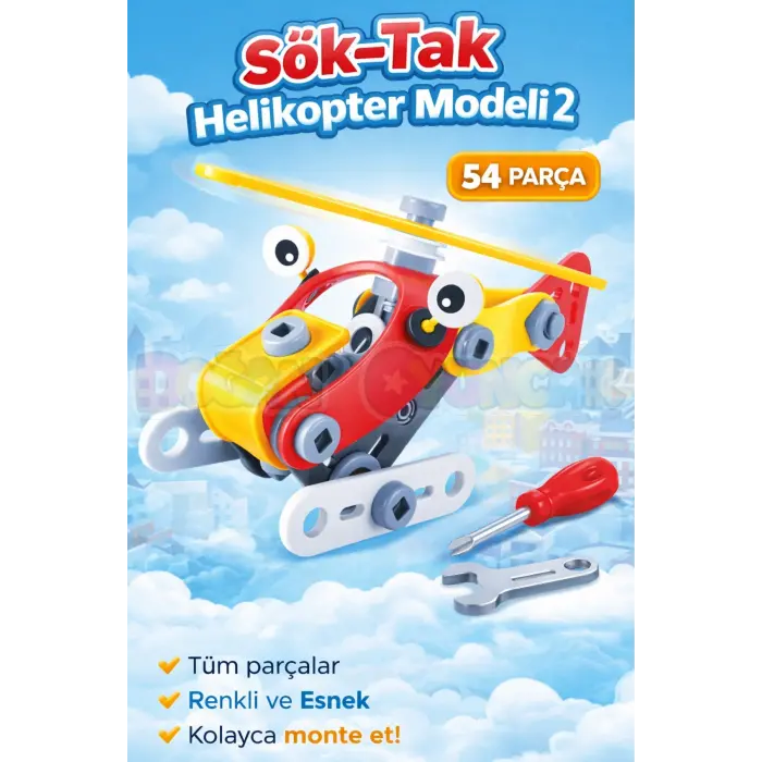 Hanye Sök-Tak Helikopter Modeli 2 - Oyuncak Söktak Helikopter Modeli - Lego Setleri