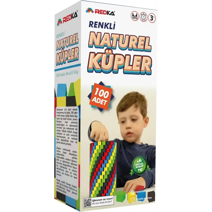 Ahşap Renkli Birim Küpler - Redka Birim Küpler Ahşap Bloklar - Ahşap Renkli Küpler
