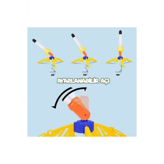 Air Rocket Tekli Seti - Roket Oyuncak - 2 Roket Ve Havalı Roketatar - Tekli Açık Hava Oyuncağı - Airrocket