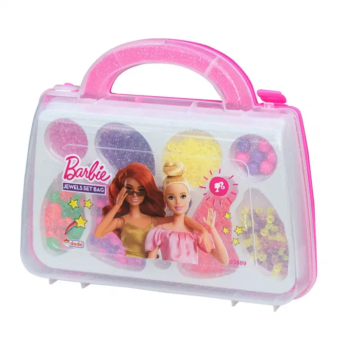 Barbie Çantalı Takı Seti - Dede Takı Seti - Boncuk Kolye Seti - Barbie Oyuncakları