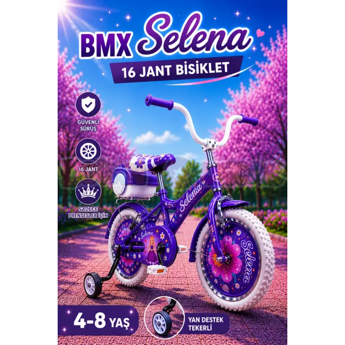 BMX Selena 16 Jant Bisiklet Mor - Legano 16 Jant Bisiklet Selena Mor Prenses Bisiklet