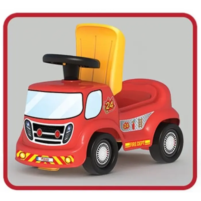 Go Hero İtfaiye Arabası - Binmeli Araba İlk Arabam - Çocuk Arabası - İlk Adım Arabası - 4 Teker Araç