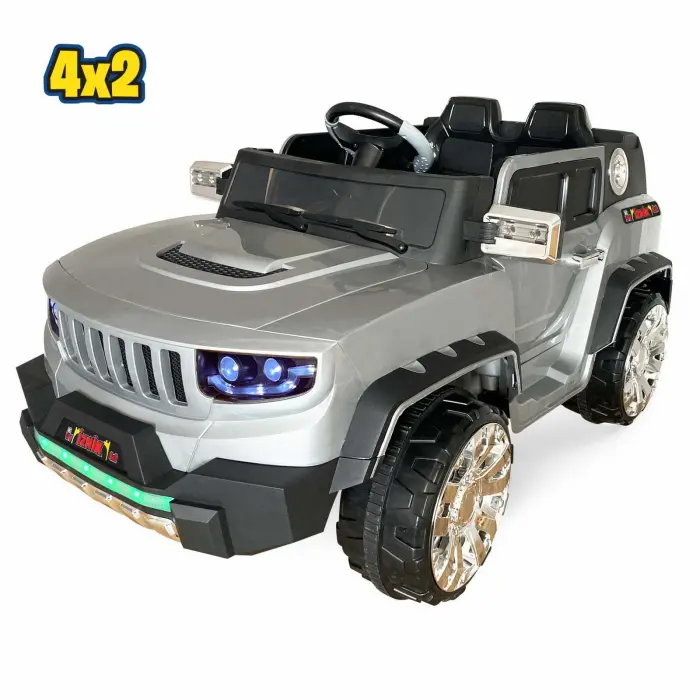 İznik Gri Uzaktan Kumandalı 4X2 12 Volt Akülü Araba - RC Jeep Akülü Araba