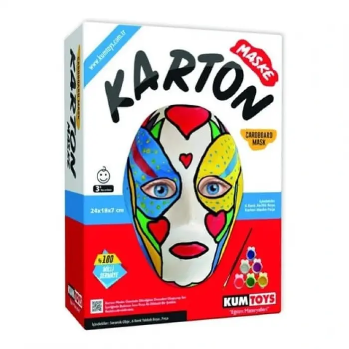 Kumtoys Karton Maske Boyama Seti - Sanat Seti - Boyama Setleri - El Alışkanlığı Setleri