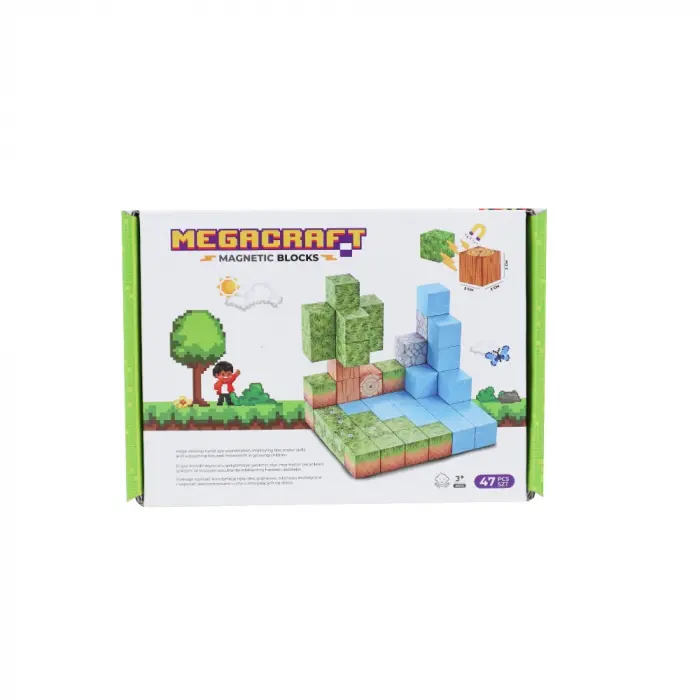 Minecraft Orman Temalı 47 Parça Manyetik Lego Minecraft Manyetik Lego Minecraft Lego Megnetic Blocks