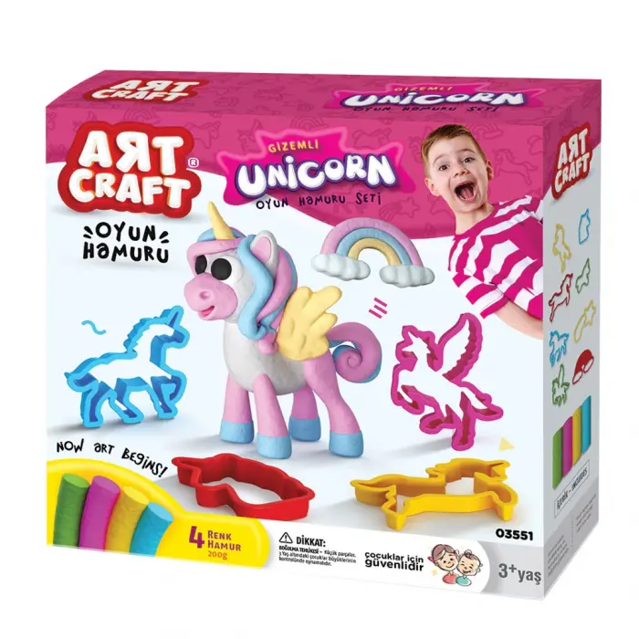 Unicorn Oyun Hamur Seti 200 Gr. - Oyun Hamuru Seti - Hamur Setleri - Hamur Kalıpları - Boynuzlu At