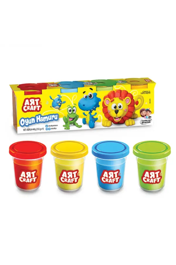 4lü Oyun Hamur Seti 448 Gr. - Oyun Hamuru Seti - Hamur Setleri - Hamur Kalıpları