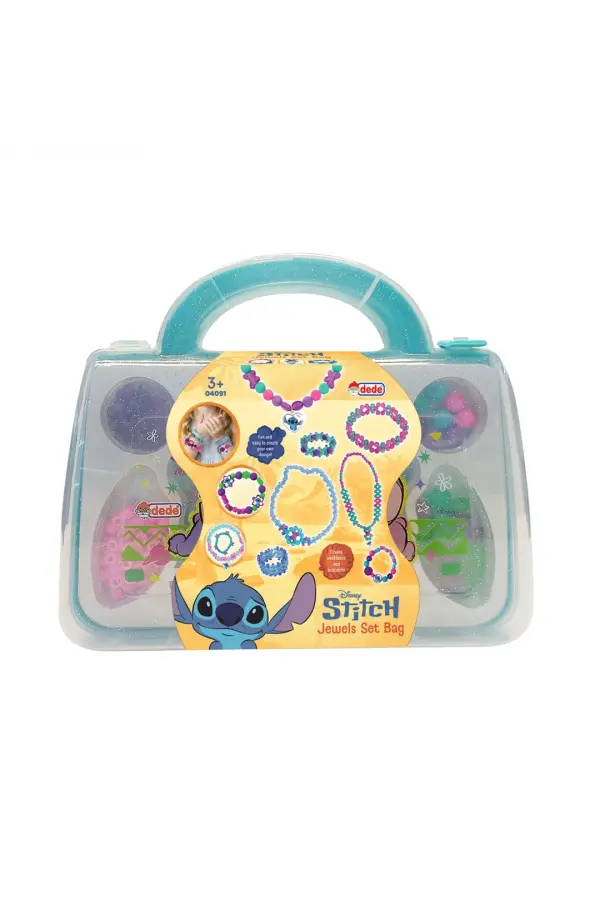 Stitch Çantalı Takı Seti - Dede Takı Seti - Boncuk Kolye Seti - Stitch Takı Seti