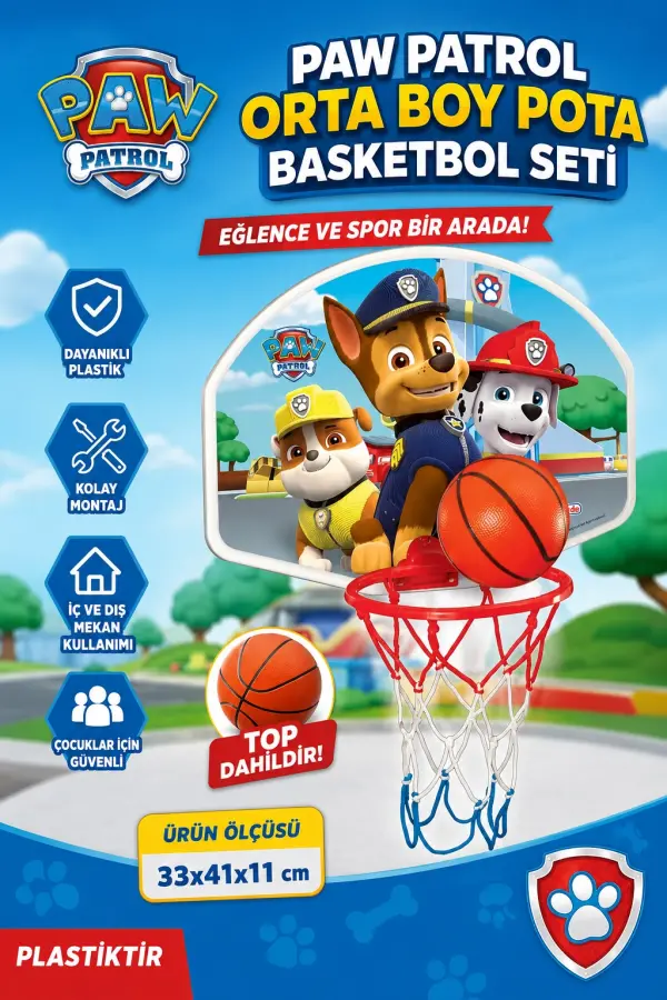 Paw Patrol Orta Boy Pota Basketbol Seti - Spor Oyuncakları - Basket Seti