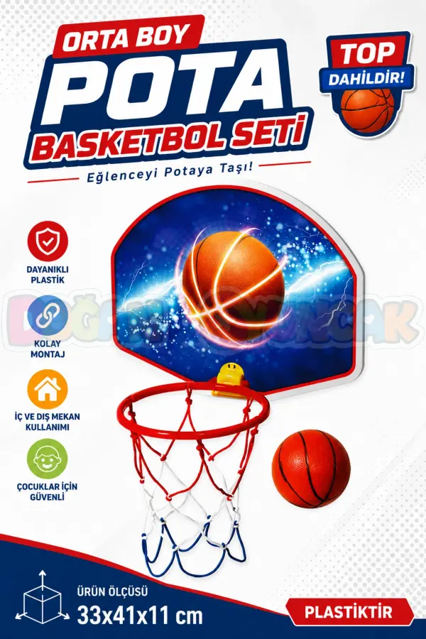 Orta Boy Pota Basketbol Seti - Spor Oyuncakları - Basketbol Oyuncakları - Basket Seti