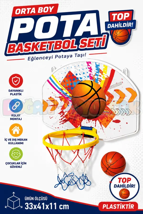 Büyük Boy Pota Basketbol Seti - Spor Oyuncakları - Basketbol Oyuncakları - Basket Seti