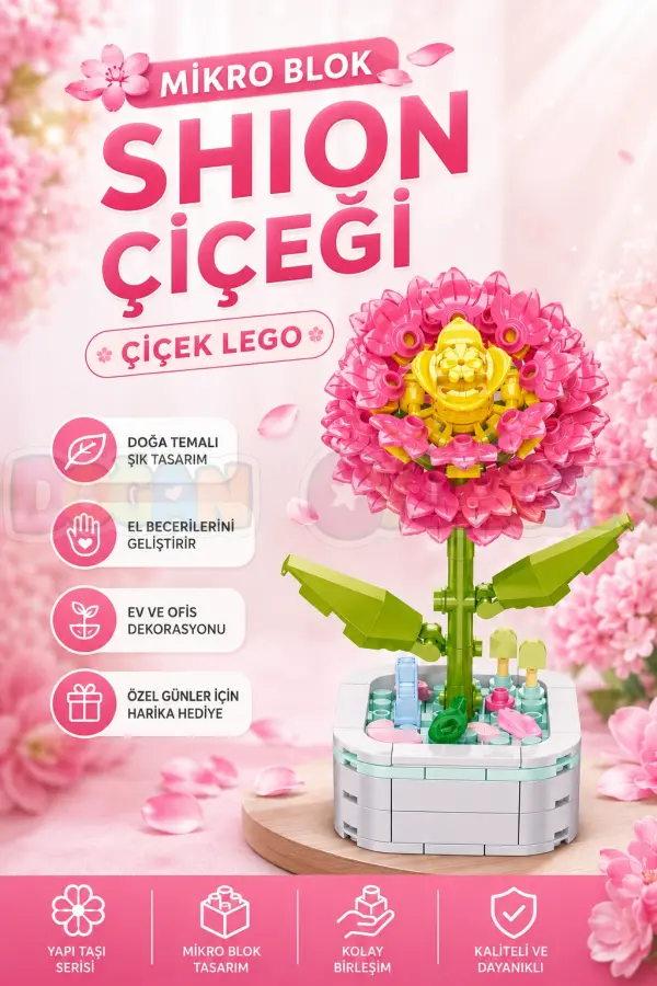 Mikro Blok Shion Çiçeği Çiçek Lego - Lego Setleri Mini Lego - Çiçek Lego - Blossom Çiçek Lego