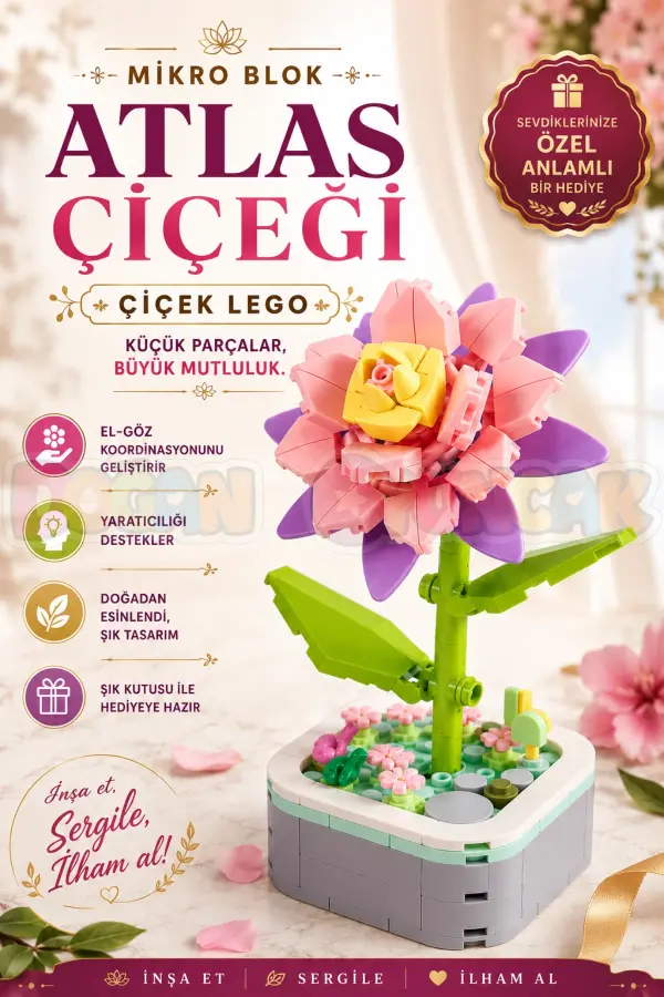 Mikro Blok Atlas Çiçeği Çiçek Lego - Lego Setleri Mini Lego - Çiçek Lego - Blossom Çiçek Lego