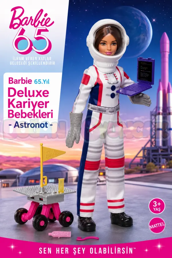Barbie 65.Yıl Deluxe Kariyer Bebekleri - Astronot HRG45 - Barbie Oyuncak Barbie Bebek Barbi Meslek