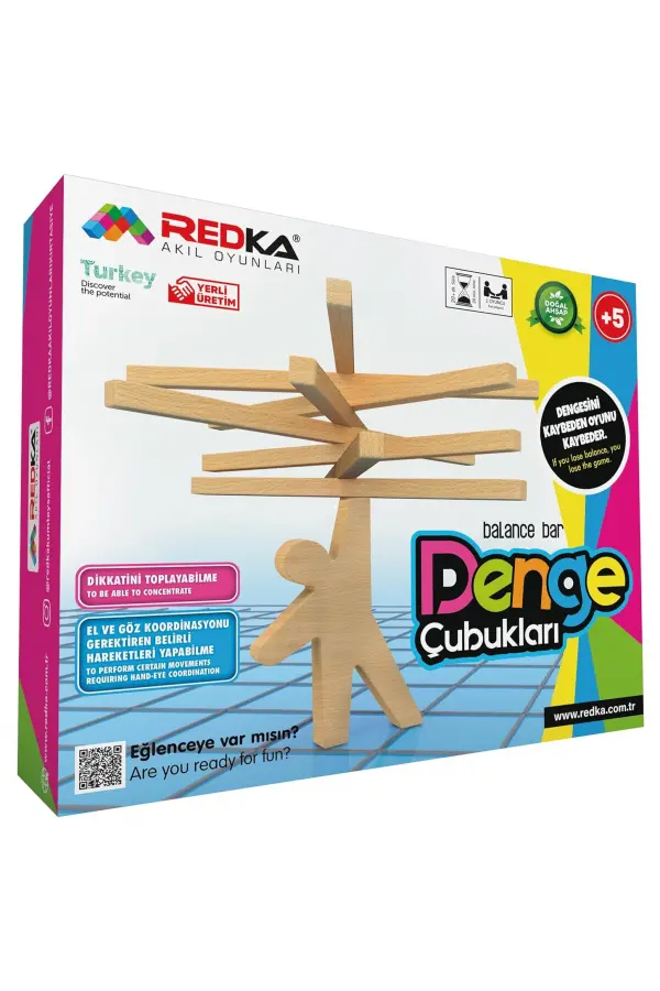 Ahşap Denge Çubukları - Ahşap Oyuncaklar - Ahşap Denge Oyunu - Redka Denge Çubukları