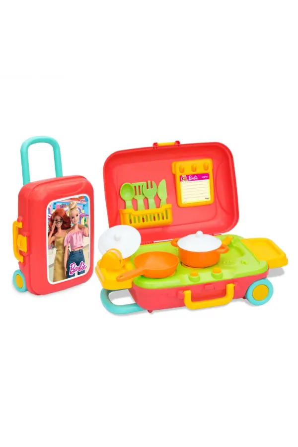 Barbie Mutfak Set Bavulum - Mutfak Setleri - Ev Oyuncak Setleri - Bulaşık Seti
