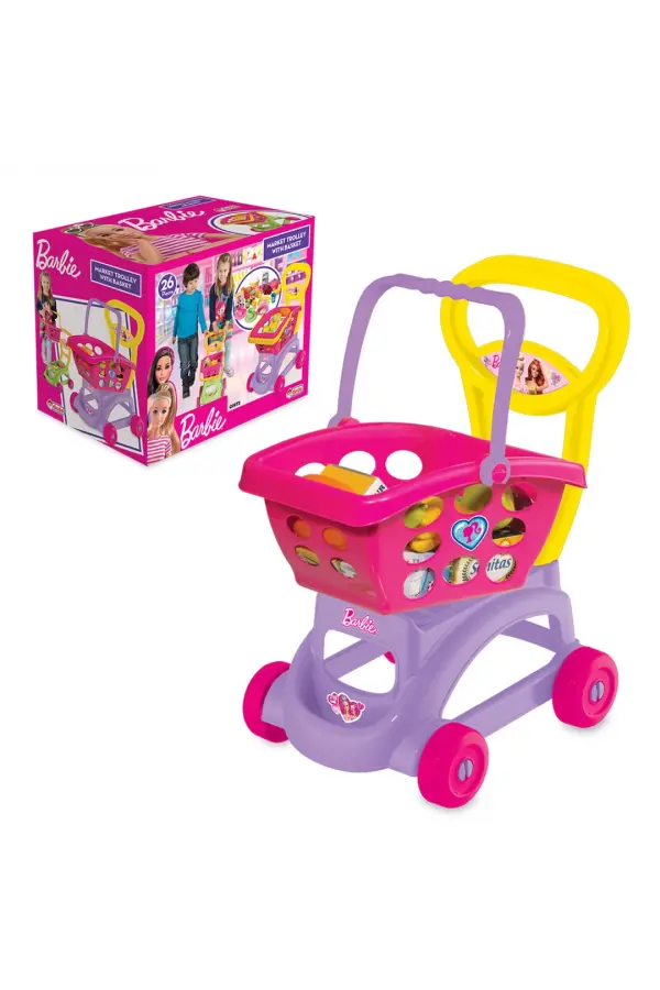 Barbie Sepetli Market Arabası - Mutfak Setleri - Ev Oyuncak Setleri