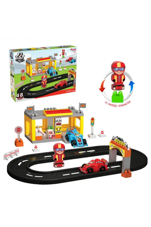 F1 Yol Seti - Lego Oyuncağı - Lego Setleri - Bloklar - Lego Seti - Pist - Yarış Seti