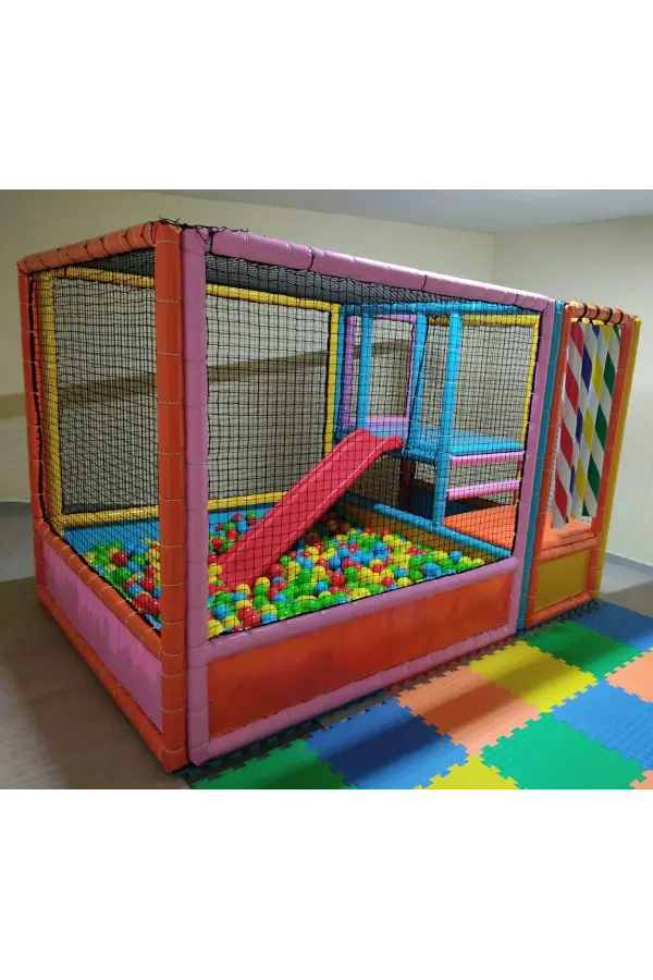 Kaydıraklı Oyun Havuzu- Sünger Soft Play Top Havuzu Çocuk Oyun Alanı