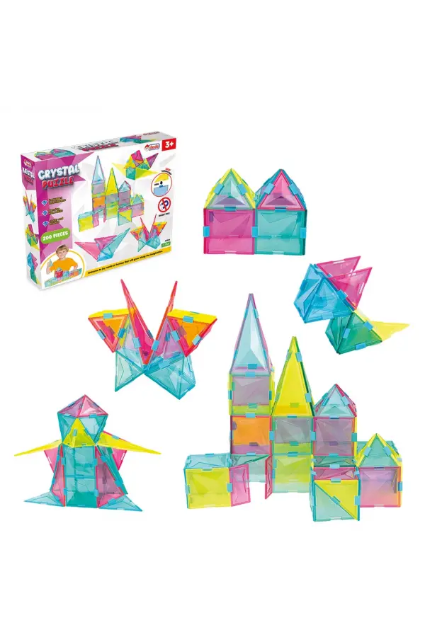 Kristal Puzzle (200 Parça) - Lego Setleri - Geometrik Oyuncak - Kristal Lego Seti - Cam Lego