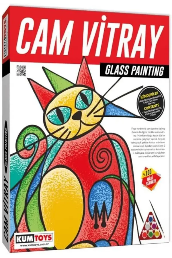 Kumtoys Cam Vitray Boyama Seti - Sanat Seti - Boyama Setleri - Cam Boyama Seti