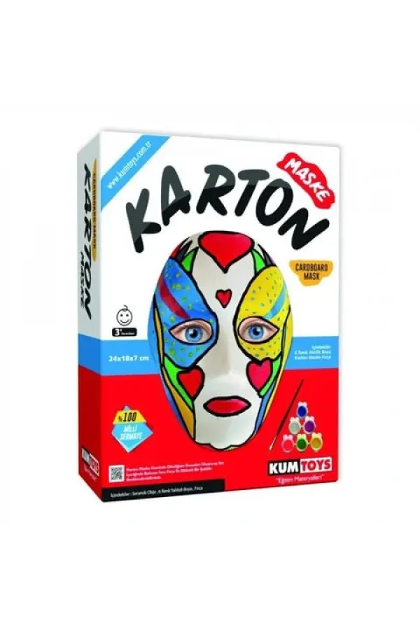 Kumtoys Karton Maske Boyama Seti - Sanat Seti - Boyama Setleri - El Alışkanlığı Setleri