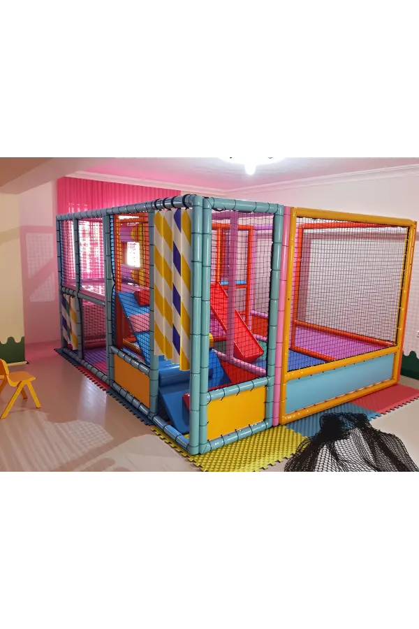 Tırmıklı Oyun Havuzu ve Trambolin - Sünger Soft Play Top Havuzu Çocuk Oyun Alanı