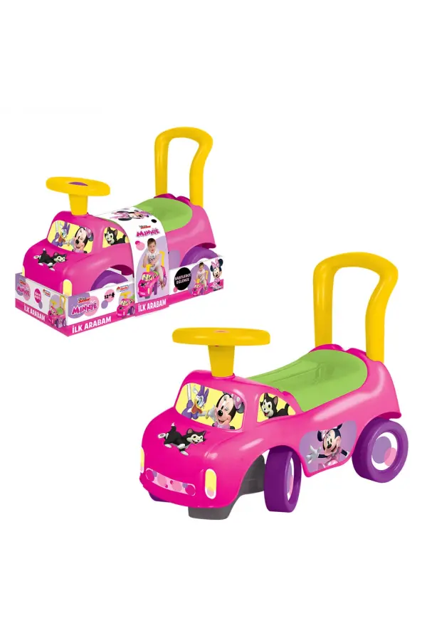 Minnie Mouse İlk Arabam - Binmeli Araba - Çocuk Arabası - İlk Adım Arabası