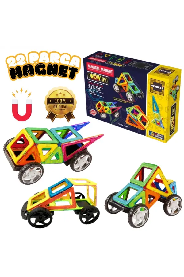 Orijinal Magical Magnet 22 Parça Manyetik Lego - Magnetic Magical Magnet - Mıknatıslı Lego - Mıknatıs Lego