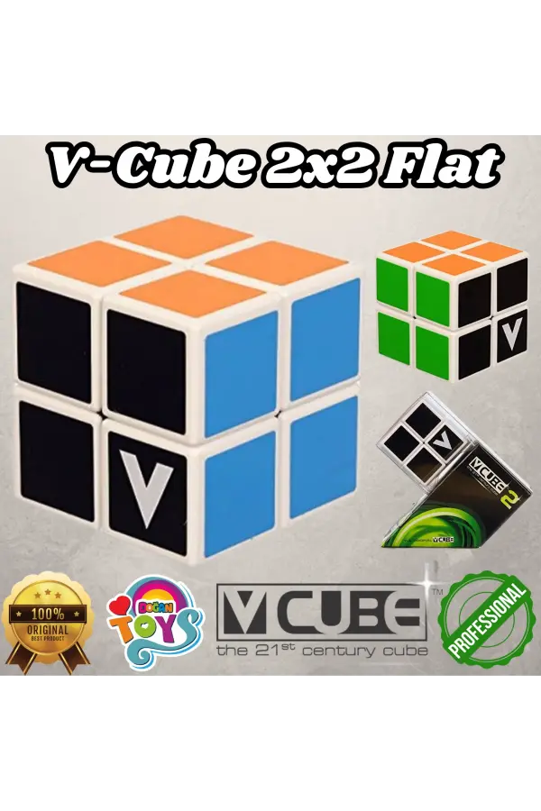Orijinal V-Cube 2x2 Flat Küp - V-Cube Küp - Zeka Küpü - 2x2 Flat Küp - Akıl Küpü - Rubiks Küp -VCube