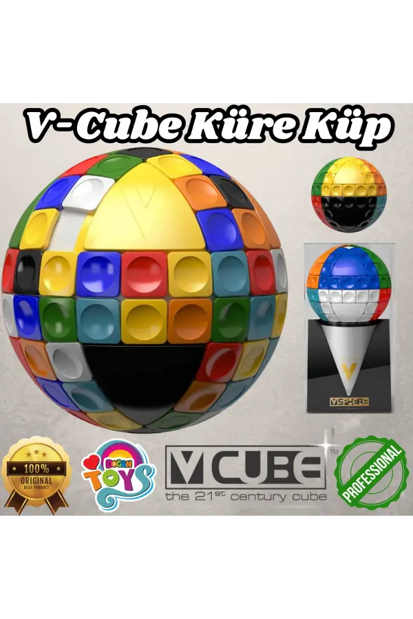 Orijinal V-Cube Küre Küp - V-Cube Küp - Zeka Küpü - Sphere Cube - Akıl Küpü - Rubiks Küp -VCube