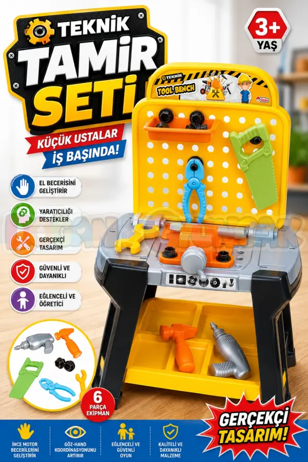 Teknik Tamir Seti - Oyuncak Tamir Setleri - Tamir Aletleri - Alet Seti - Vidalama Seti