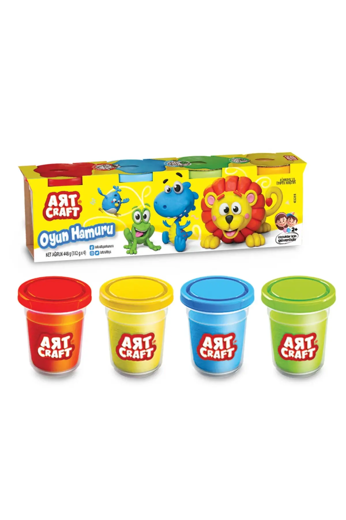 4lü Oyun Hamur Seti 448 Gr. - Oyun Hamuru Seti - Hamur Setleri - Hamur Kalıpları