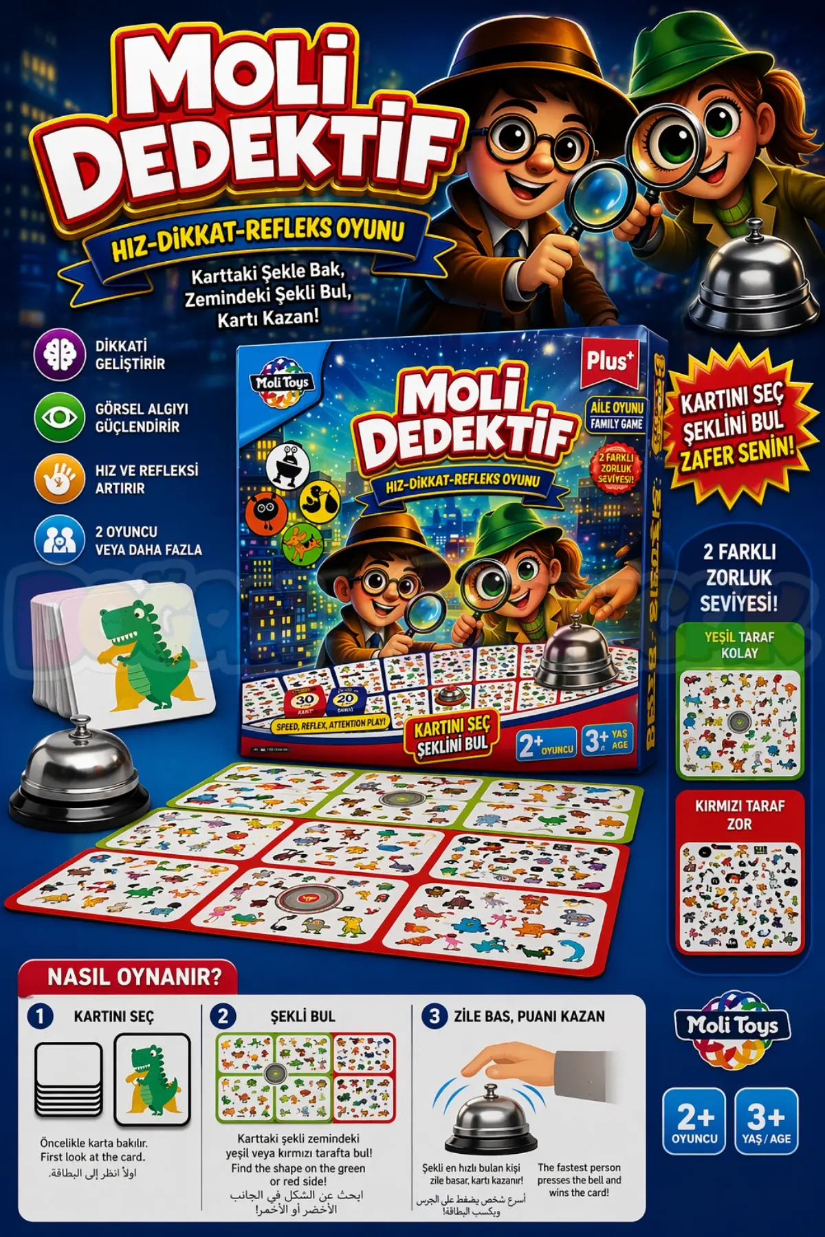 Moli Dedektif Oyunu - Akıl ve Zeka Oyunu - Görsel Dikkat Oyunu - Strateji Oyunu