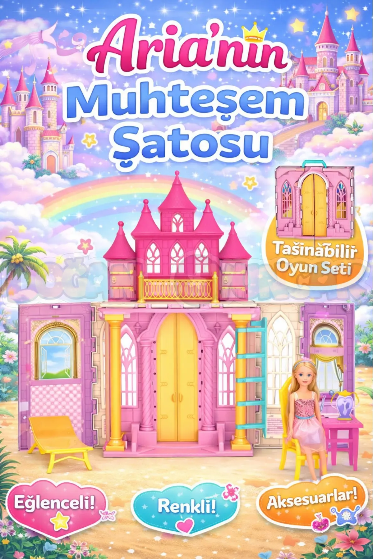 Arianın Muhteşem Şatosu - Arianın Şatosu Oyuncak - Barbie Tatil Ev Seti - Barbie Ev Seti - Barbie Şato - Şato Ev Oyuncak Barbie Şato Seti