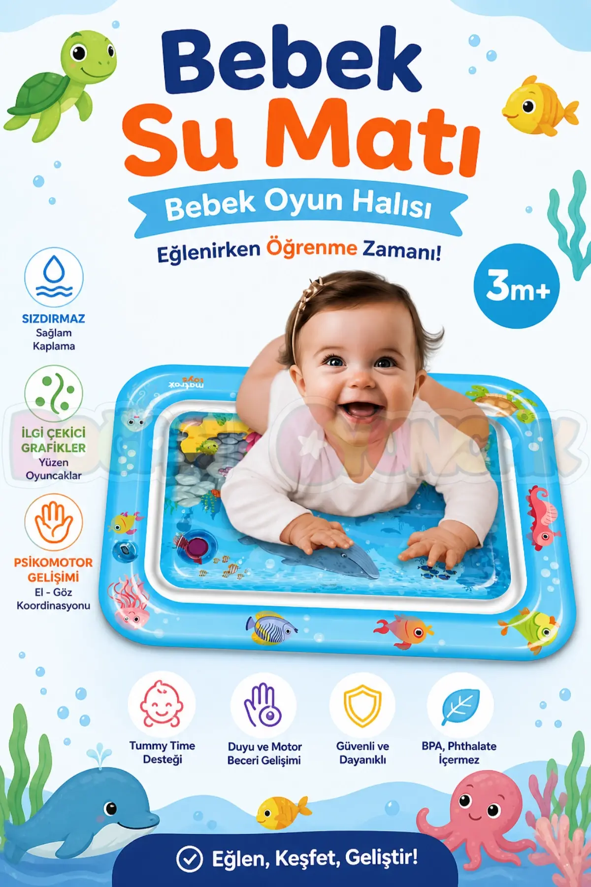 Bebek Su Matı - Bebek Oyun Halısı - Oyun Matı İçinde Su Olan Oyun Matı