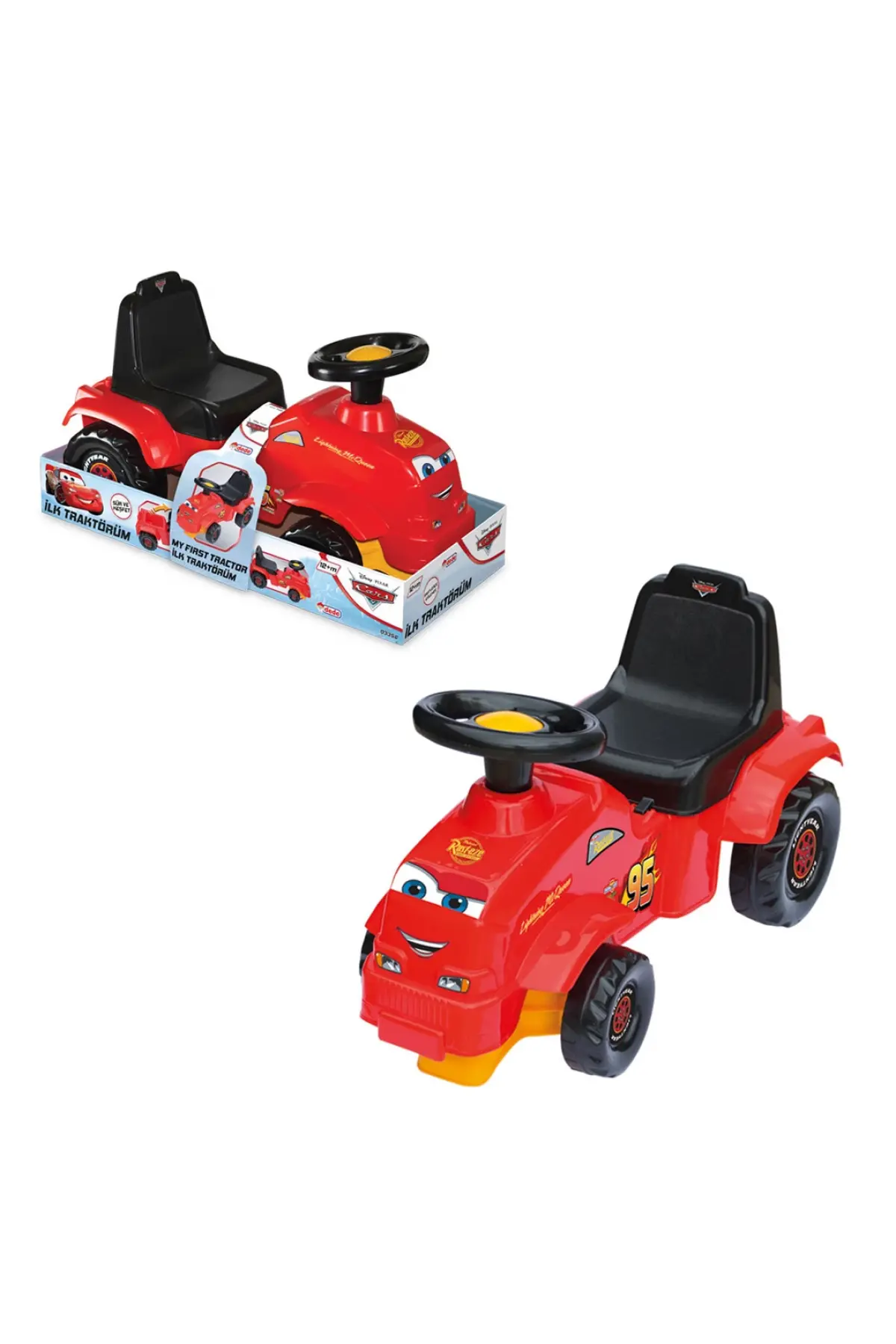 Cars İlk Traktörüm - Binmeli Araba - Çocuk Arabası - İlk Adım Arabası