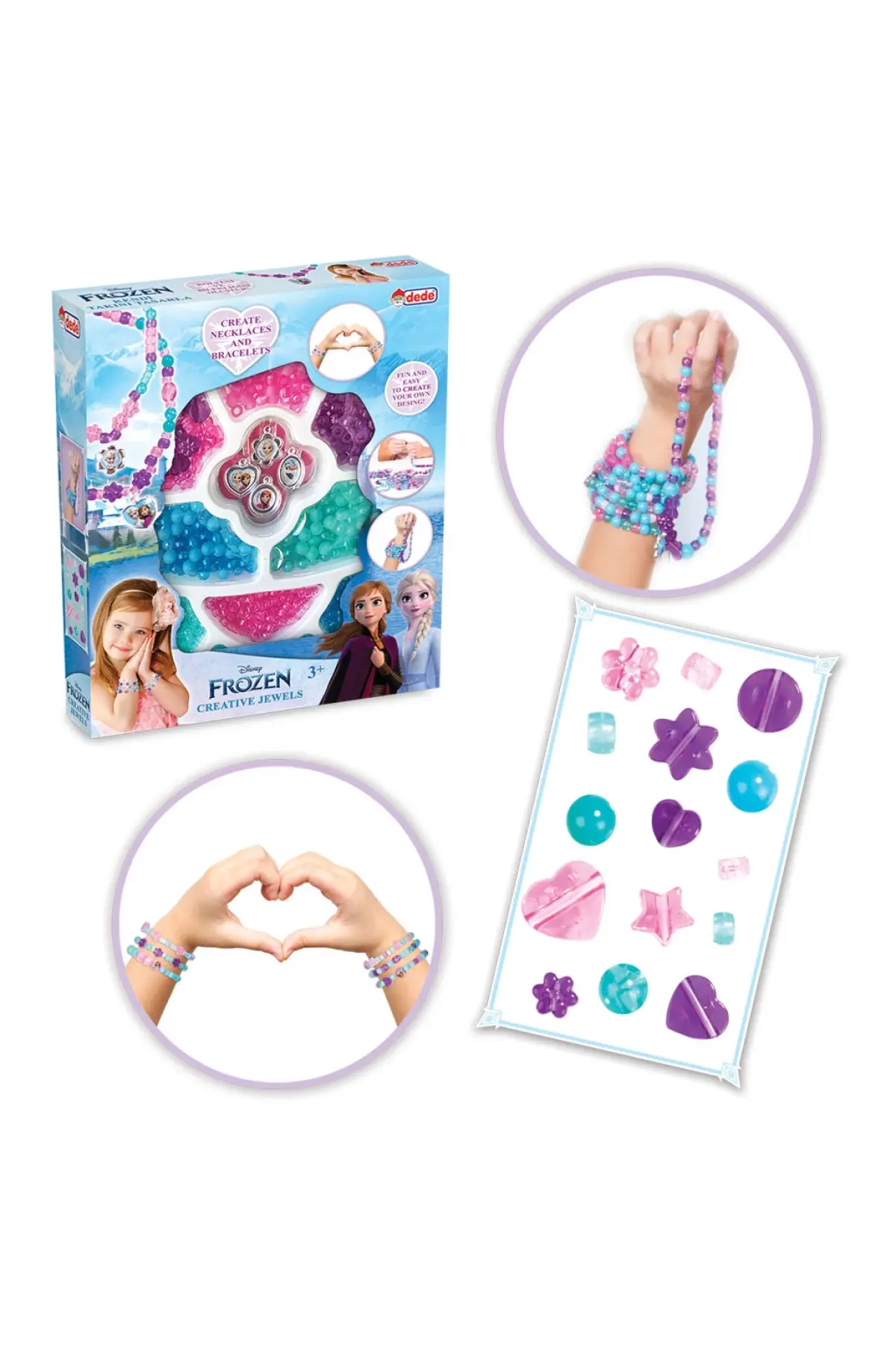 Frozen Tek Takı Seti - Dede Takı Seti - Boncuk Kolye Seti - Karlar Ülkesi Takı Seti
