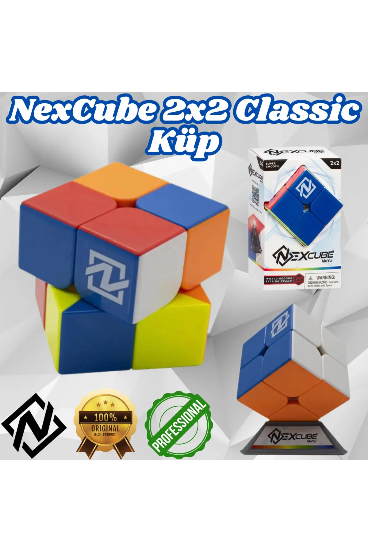Orijinal NexCube 2x2 Classic Küp - Nexcube Speed Cube - NexCube 2x2 Classic Zeka Küpü - Zeka Küpü - Rubik Küp