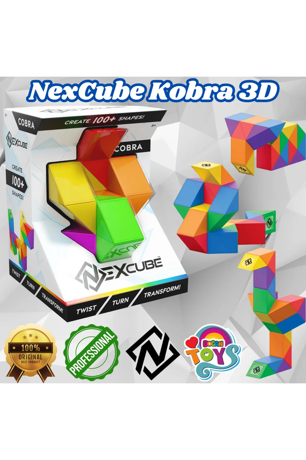 Orijinal NexCube Kobra Küp - Nexcube Speed Cube - NexCube 3D Puzzle Küpü - Zeka Küpü - Rubik Küp