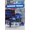 Slikon Tekerli Mavi Paten 31-34 Numara - Silikon Tekerli Paten Alıştırma Pateni - Silikon Tekerlekli